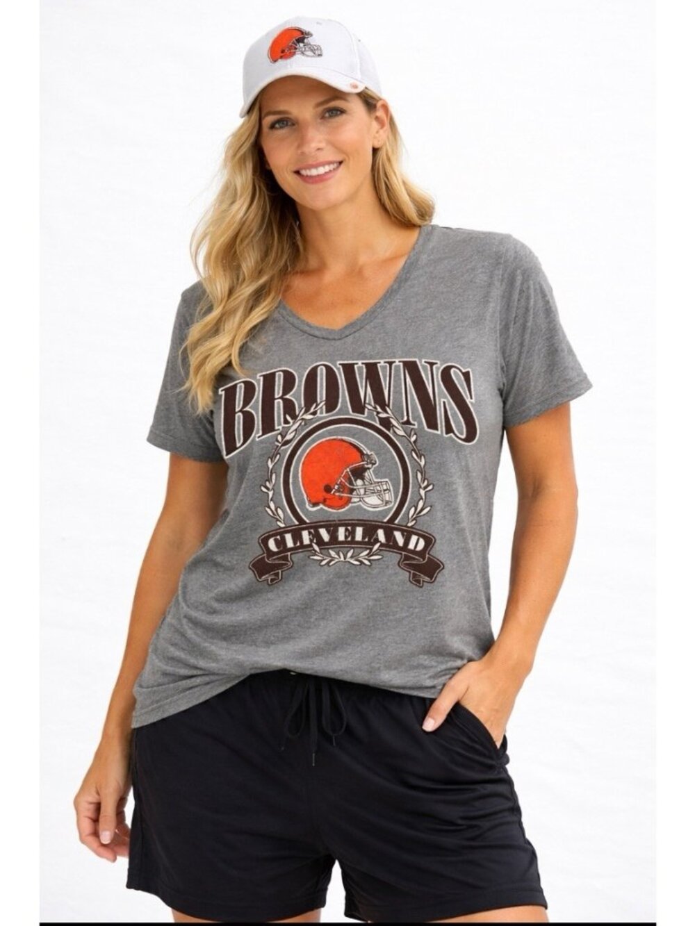Cleveland Browns NFL CSA T-Shirt Womens Size XL Gray